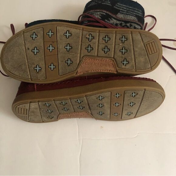 Toms Aztec style leather moccasin lace up boots size 6 - Picture 6 of 9